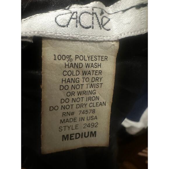 Vintage Cache Evening Y2K Halter Top Black Pleated w/ Sparkle Starfish Size M - Picture 7 of 7